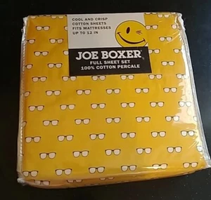 Juego completo de sábanas amarillas (B3-K3) vintage NOS JOE BOXER - Imagen 1 de 5