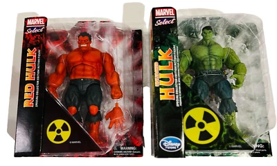 FIGURAS DE ACCIÓN RED HULK & UNLEASHED HULK MARVEL SELECT DISNEY EXCELENTE SELLADO SIN USAR, EN CAJA FUERA DE STOCK Foto 1 de 4
