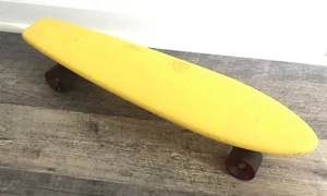 Skateboard Malibu Yellow Plastic Vtg Mini Longboard Long Board Skate long - Picture 1 of 11