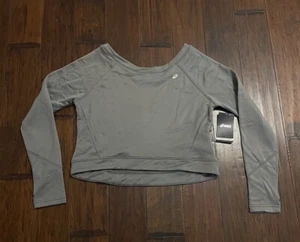 Asics Women’s Crop Fleece LS Shirt Sz. M NEW WR2840-0729 - Picture 1 of 2
