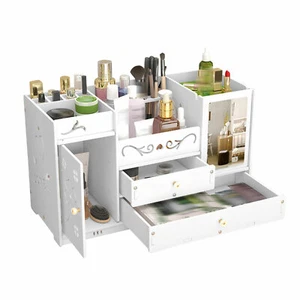 Organizer cosmetici trucco desktop portagioie scatola portaoggetti con 2 cassetti - Foto 1 di 14