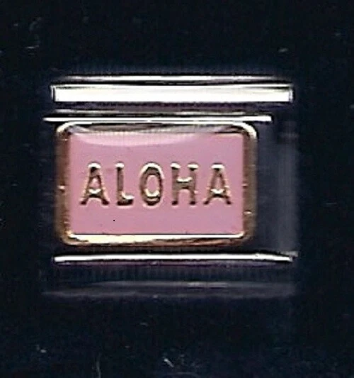 ALOHA PINK BACKGROUND  WHOLESALE ITALIAN CHARM Style 3 - Image 1 of 1