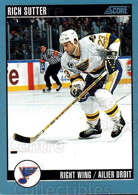 1992-93 Score Canadian #327 Rich Sutter - Image 1 of 1