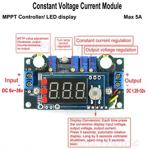 5A MPPT Solar Controller DC CCCV Step-down Converter LED Driver Battery Charger - Picture 1 of 6