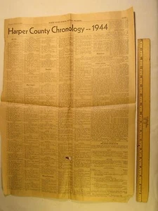 Newspaper Harper County, Oklahoma CHRONOLOGY 1944 Births Deaths Etc [Y59Vb1d] - Picture 1 of 3