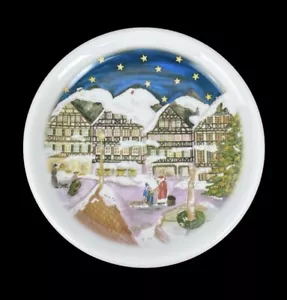 Arzberg Escena de Navidad Papá Noel San Nicolás Niños 10” Plato Blanco Vidrio Alemania - Imagen 1 de 12