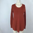 NATURAL - WOMEN'S SMALL - BROWN LONG SLEEVE ROUND NECK RIBBED BOSSA NOVA SWEATER
