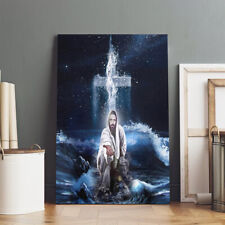 Jesus Outstretched Hands Saves Canvas Poster Wall Art - Mean Gift For God Lover