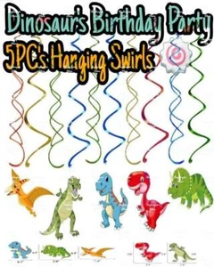 Dinosaur Hanging Swirls Birthday Party Supplies Children Decorations Swirl - Picture 1 of 1