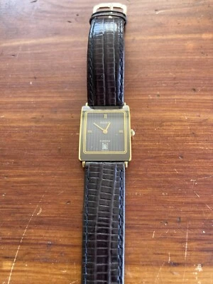 Rado Florence 160.3605.2N Date Black Face Gold Dial Quartz Men's Watch Swiss - Image 1 of 4