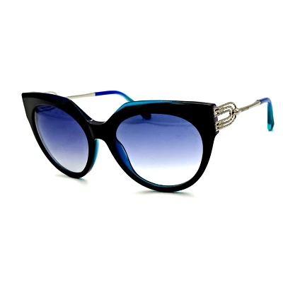 Occhiali da sole roberto cavalli donna sunglasses lente blu gatto lenti sfumate - Imagen 1 de 3