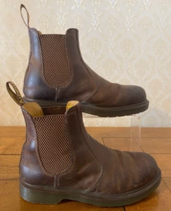 Dr Martens 2976 Brown Nubuck Leather Slip-On Chelsea Ankle Boots EU 38 UK 5 - Picture 1 of 8