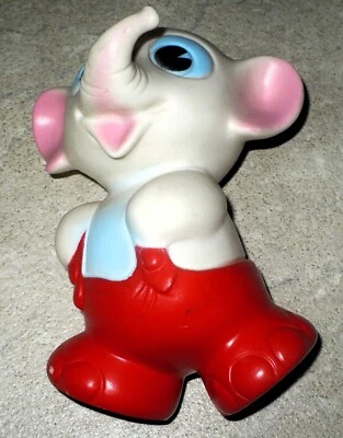 LEDRA PLASTIC VINTAGE-PUPAZZO IN VINILE "ELEFANTE"-FISCHIETTO FUNZIONANTE-CM.17 - Immagine 1 di 4