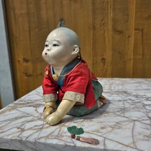 Chinese Antique Doll Figure CHIN CHIN dolly Republic period composition 20s 1/2 - Picture 1 of 12