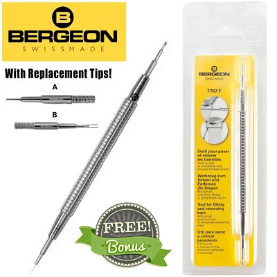 Bergeon 7767-F Spring Bar Tool for Watch Bands Swiss Made (6767-F) with Extras! - Image 1 of 4