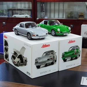 Schuco 1/18 Porsche 911 S COUPE Diecast Car Model Gifts Collection Silver/Green - Picture 1 of 12
