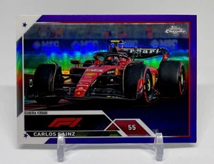 Carlos Sainz 2023 Topps Chrome F1 PURPLE REFRACTOR /399 Scuderia Ferrari #20 - Picture 1 of 3