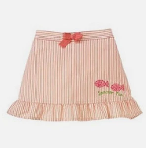 Gymboree Korallenriff Mädchen Koralle Nadelstreifen Skort Pailletten Fisch Sommer Spaß Größe 7 - Bild 1 von 5