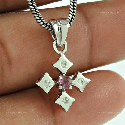 Zircone Cubico Pietra Argento Sterling Massiccio Sorelle Gift Dicembre Pendente - Immagine 1 di 4