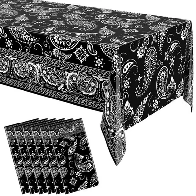 6 Pcs Bandana Party Tablecloths Cholo Gangsta Theme Table Covers Western Party - Image 1 of 4