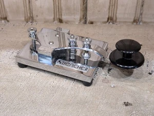 Bencher RJ-2 chrome base straight key - Zdjęcie 1 z 3
