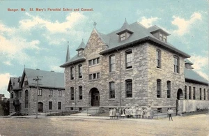 St. Mary's Parochial School & Convent, Bangor, Maine 1910s Rare Vintage Postcard - Picture 1 of 2