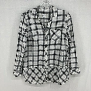 Blusa para mujer J. Jill negra, blanca, tostada a rayas 100 % algodón con botones talla XS - Imagen 1 de 21