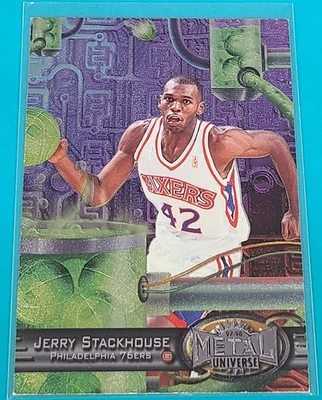 1997  Metal Universe #95 Jerry Stackhouse Philadelphia 76ers Basketball Card O5 - Image 1 of 2
