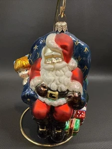 Christopher Radko schlafender Weihnachtsmann HP Glas Ornament Geschenke Kind - Bild 1 von 7