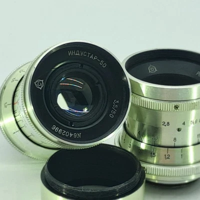 Винтажный набор объективов СССР — проекционный объектив Industar-50 3,5/50 + RO-51 2,8/20 — редкий - Изображение 1 из 4