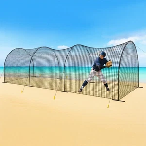 Red de entrenamiento de softbol portátil al aire libre, red de jaula de bateo de béisbol para patio trasero - Imagen 1 de 13