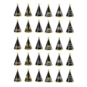 30pcs Happy New Year 2025 Headwears Elegant Party Hat Paper Photography Props - Picture 1 of 8