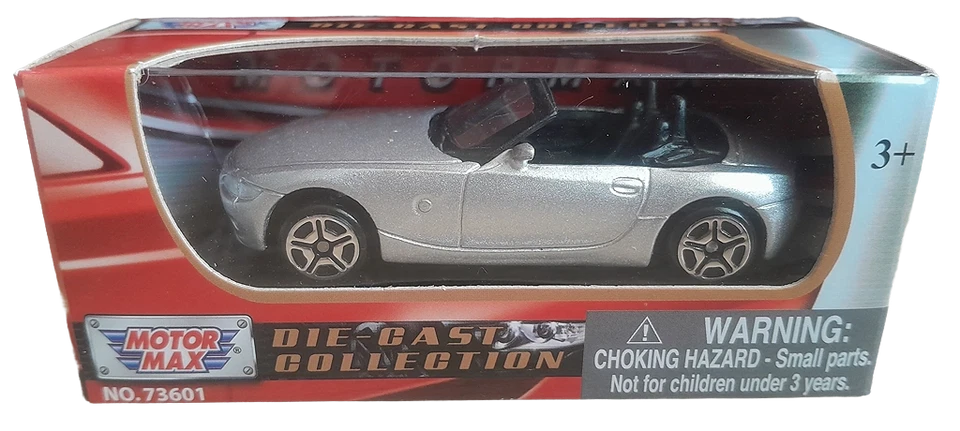 MotorMax BMW Z4 Roadster argento metallizzato scala 1:64 modellino auto... - Immagine 1 di 1
