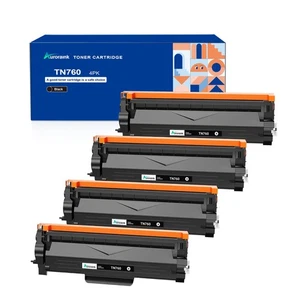 TN760 Toner Cartridge 4 Pack Replacement for Brother TN760 TN-760 Toner Cartr... - Picture 1 of 7