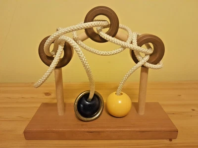 Wooden Brain Teaser Puzzle Triple Trouble Children Adult toy - Image 1 of 4