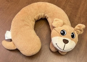 Travel Neck Pillow Head Support Stuffed Animal Plush Dog Puppy Brown One Size - Picture 1 of 4