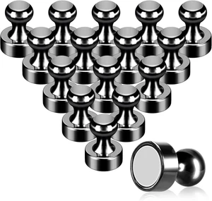 Pack de 16 imanes de nevera - imanes de pizarra blanca y negra para oficina, cocina, decoración - Imagen 1 de 12
