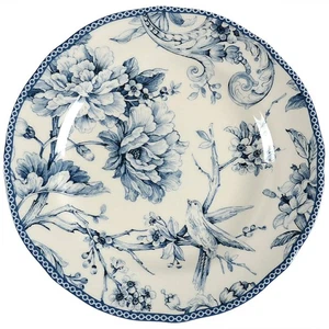222 Fifth Adelaide Blue and White Salad Plate 8789392 - Picture 1 of 1