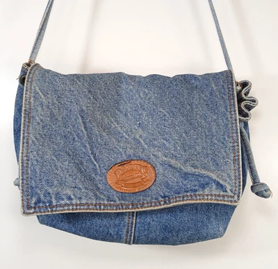 Винтажная кислотная стираемая джинсовая сумка Pacific Connections Washouts сумочка 11/7 дюйма - Изображение 1 из 4