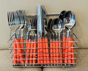 VINTAGE MARTHA STEWART 20-TEILIGES BESTECKSET + CADDY ENTHÄLT GABELN LÖFFEL & MESSER - Bild 1 von 4