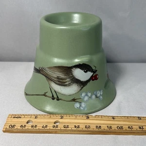 Pfaltzgraff Winterwood Green Stoneware Candle Holder Lamp Base NO Glass Top - Picture 1 of 7