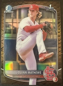 Bowman Chrome Quinn Mathews #BCP-25 2025 refractor de reptiles RC CASI NUEVO-M - Imagen 1 de 2