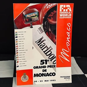 1993 51st MONACO GP MONTE CARLO F1 RACE PROGRAMME AYRTON SENNA McLAREN MP4/8 - Picture 1 of 6