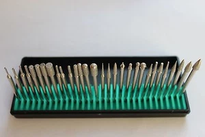 30pc Assorted Shapes Diamond Burrs Set For Rotary Tool 80 Grit - Picture 1 of 1