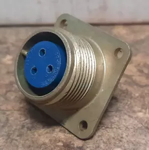 AMPHENOL #MS3102A-14S-7S CONNECTOR, WALL MOUNT (3 CONTACTS, SOLDER PINS) Q135 - Picture 1 of 6