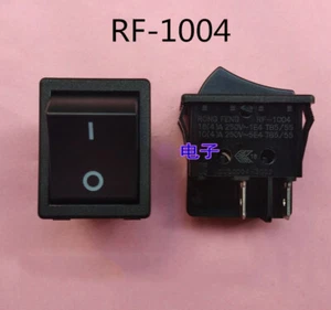 RONG FENG RF-1004 Wippschalter schwarz 4-polig 2 Positionen 16A 250VAC gewartet - Bild 1 von 2