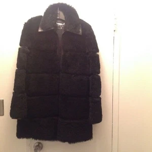 BARBARA BUI SHEARLING BLACK COAT SZ 40/MEDIUM - Picture 1 of 11