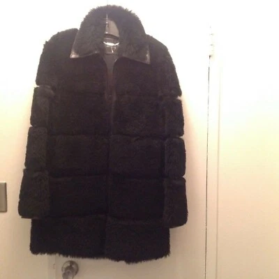 BARBARA BUI SHEARLING BLACK COAT SZ 40/MEDIUM - Image 1 of 4