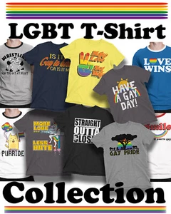 GAY LGBT LESBIANA RAINBOW PRIDE Camiseta de Algodón Orgánico Unisex Mardi Gras Festival - Imagen 1 de 20