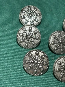 Vintage Pewter Buttons- 8 NOS 3/4” Estate Lot Norwegian Made - Picture 1 of 2
